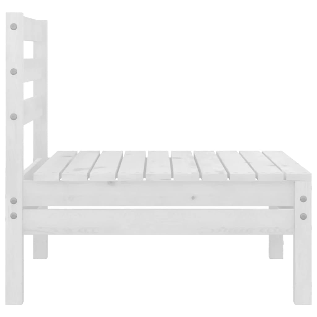 vidaXL Patio Middle Sofa White Solid Pinewood