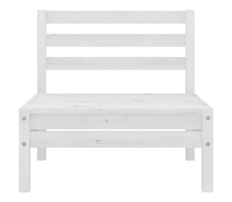 vidaXL Canap&eacute; central de jardin blanc bois de pin massif