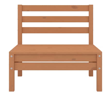 vidaXL m&eacute;zbarna t&ouml;m&ouml;r fenyőfa k&ouml;z&eacute;pső kanap&eacute;