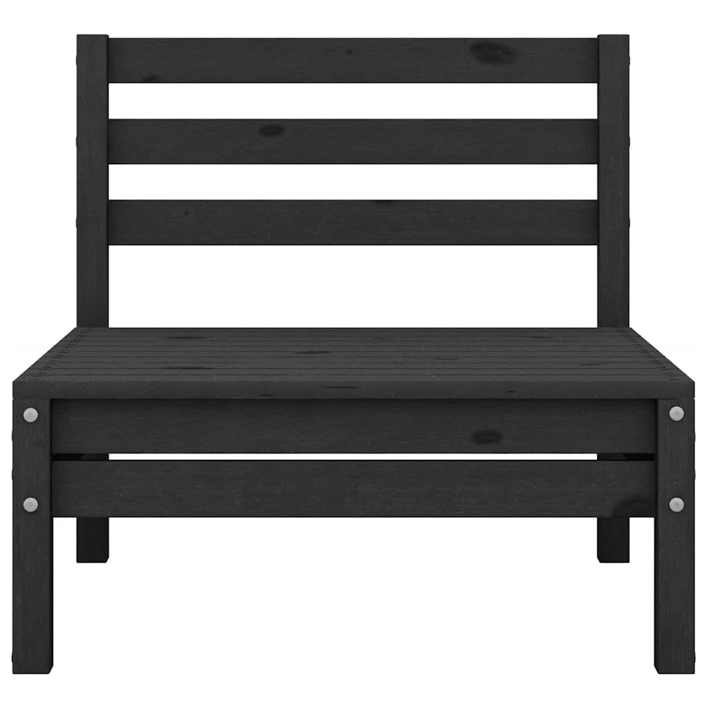 Thumbnail - vidaXL Garten-Mittelsofa Schwarz Massivholz Kiefer