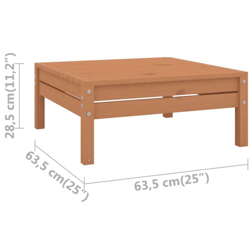 vidaXL Patio Footstool Honey Brown Solid Pinewood