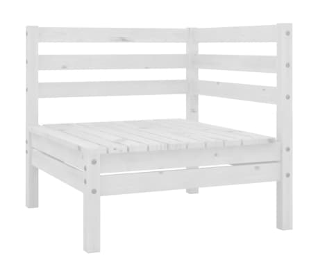 vidaXL Salon de jardin 3 pcs Bois de pin massif Blanc