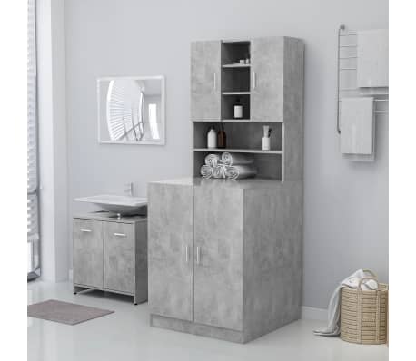 vidaXL Waschmaschinenschrank Betongrau