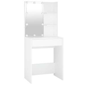 LED toaletní stolek se 2 skříňkami bílý kompozitní dřevo - obrázek 8