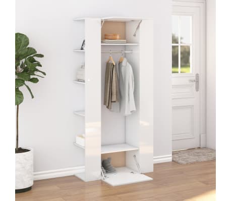 vidaXL Hallway Cabinets 2 pcs High Gloss White Engineered Wood