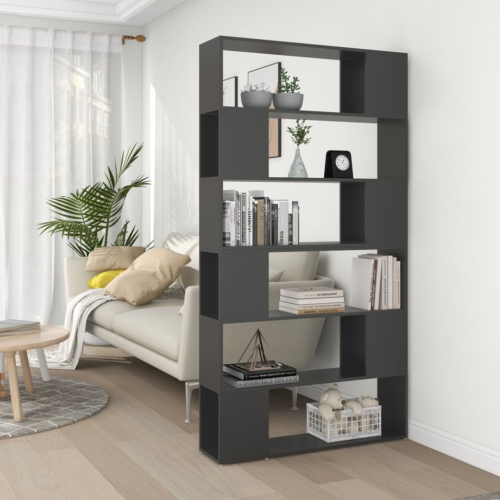 Bücherregal Raumteiler Grau 100x24x188 cm kaufen