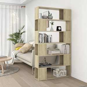 Knjižna omara za razdelitev prostora sonoma hrast 100x24x188 cm