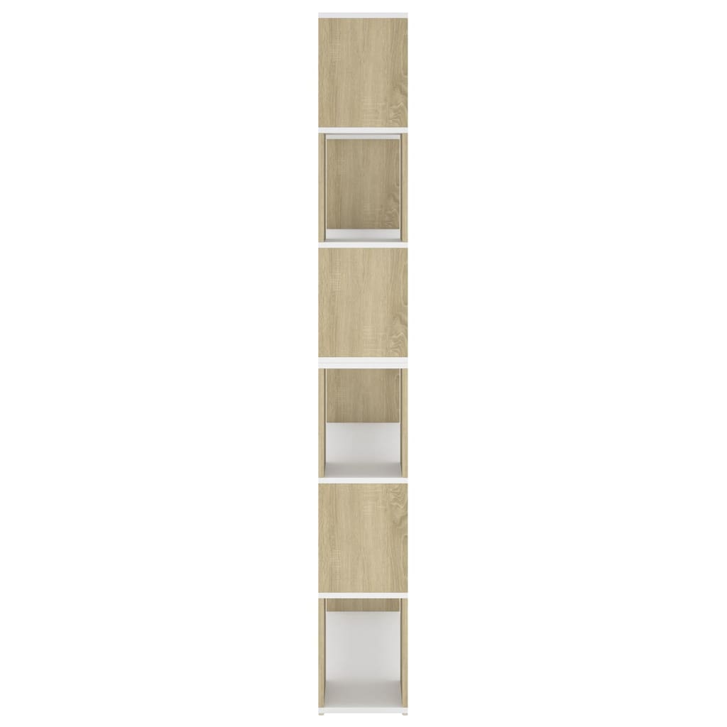 Fehér-sonoma színű térelválasztó könyvszekrény 100x24x188 cm 