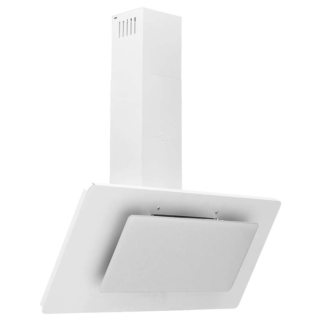 vidaXL Nástěnná digestoř 90 cm nerezová ocel a tvrzené sklo bílá