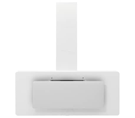 vidaXL tvaika nosūcējs, 90 cm, tērauds, rūdīts stikls, balts