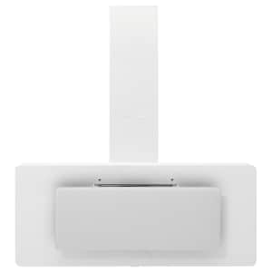 vidaXL tvaika nosūcējs, 90 cm, tērauds, rūdīts stikls, balts