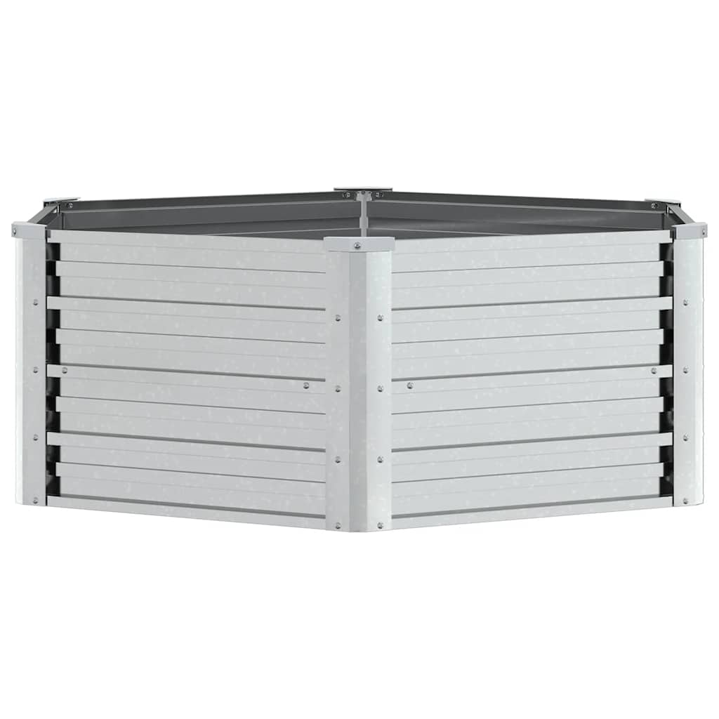 vidaXL Vyvýšený záhradný záhon 129x45 cm pozinkovaná oceľ strieborný