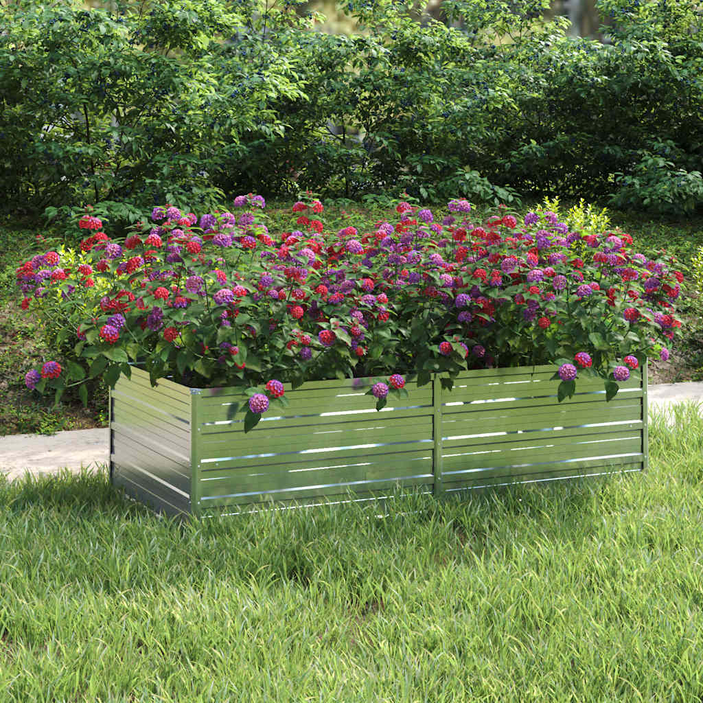 Image of Letto Rialzato Giardino 160x80x45 cm in Acciaio Zincato Argento 316884