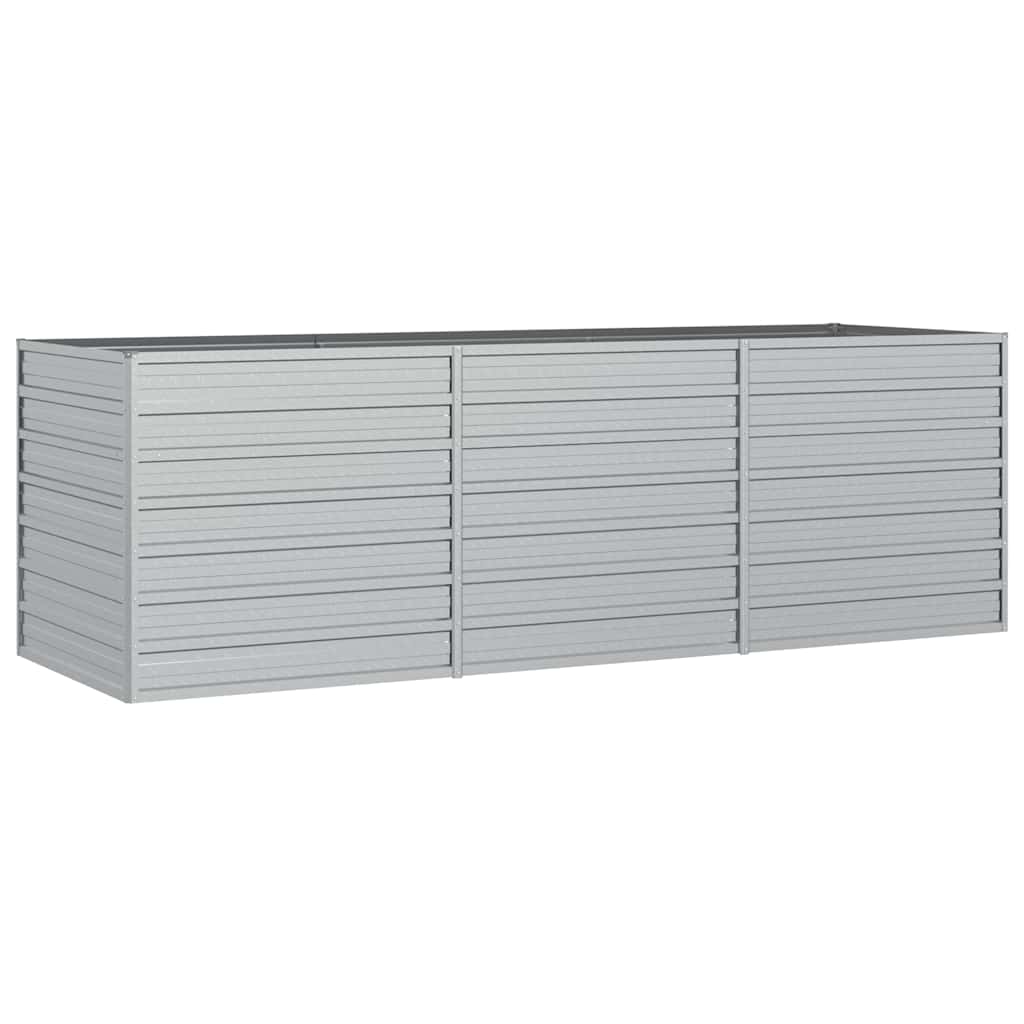 vidaXL Zahradní vyvýšený záhon 240x80x77 cm pozinkovaná ocel stříbrný