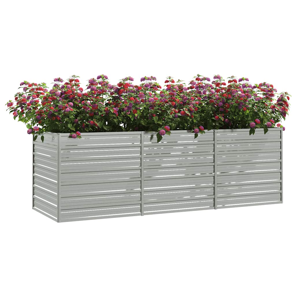 vidaXL Strat înălțat de grădină argintiu 240x80x77 cm oțel galvanizat