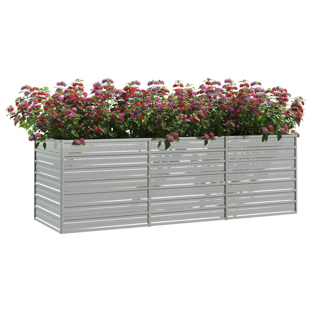 vidaXL Vyvýšený záhradný záhon 240x80x77cm pozinkovaná oceľ strieborný