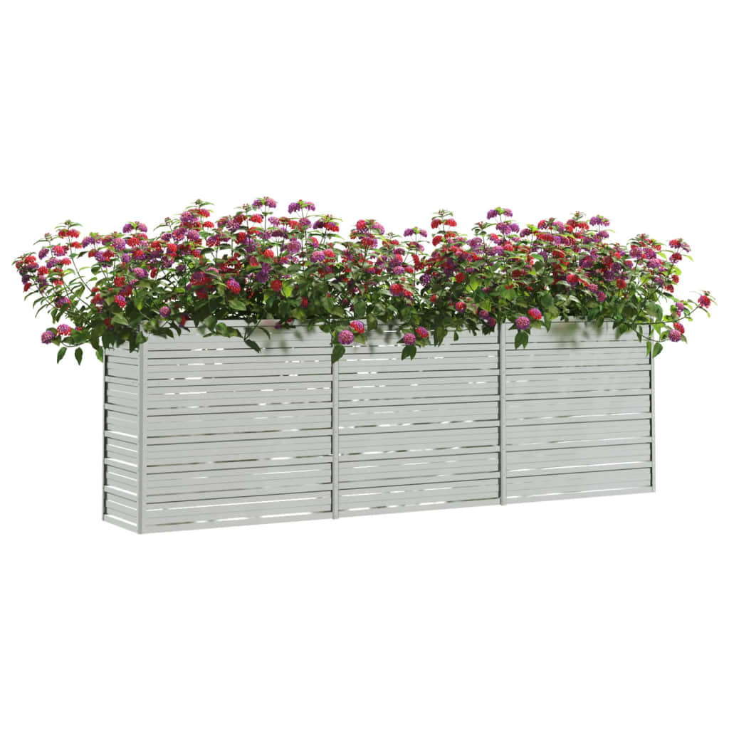 vidaXL Plantenbak verhoogd 240x40x77 cm gegalvaniseerd staal zilver afbeelding