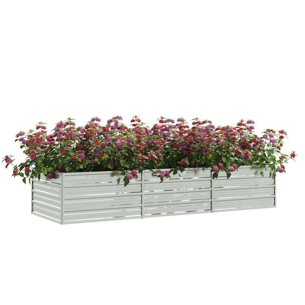 vidaXL Strat înălțat de grădină argintiu 240x80x45 cm oțel galvanizat