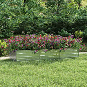 Visoka greda 240x80x45 cm pocinkano jeklo srebrna