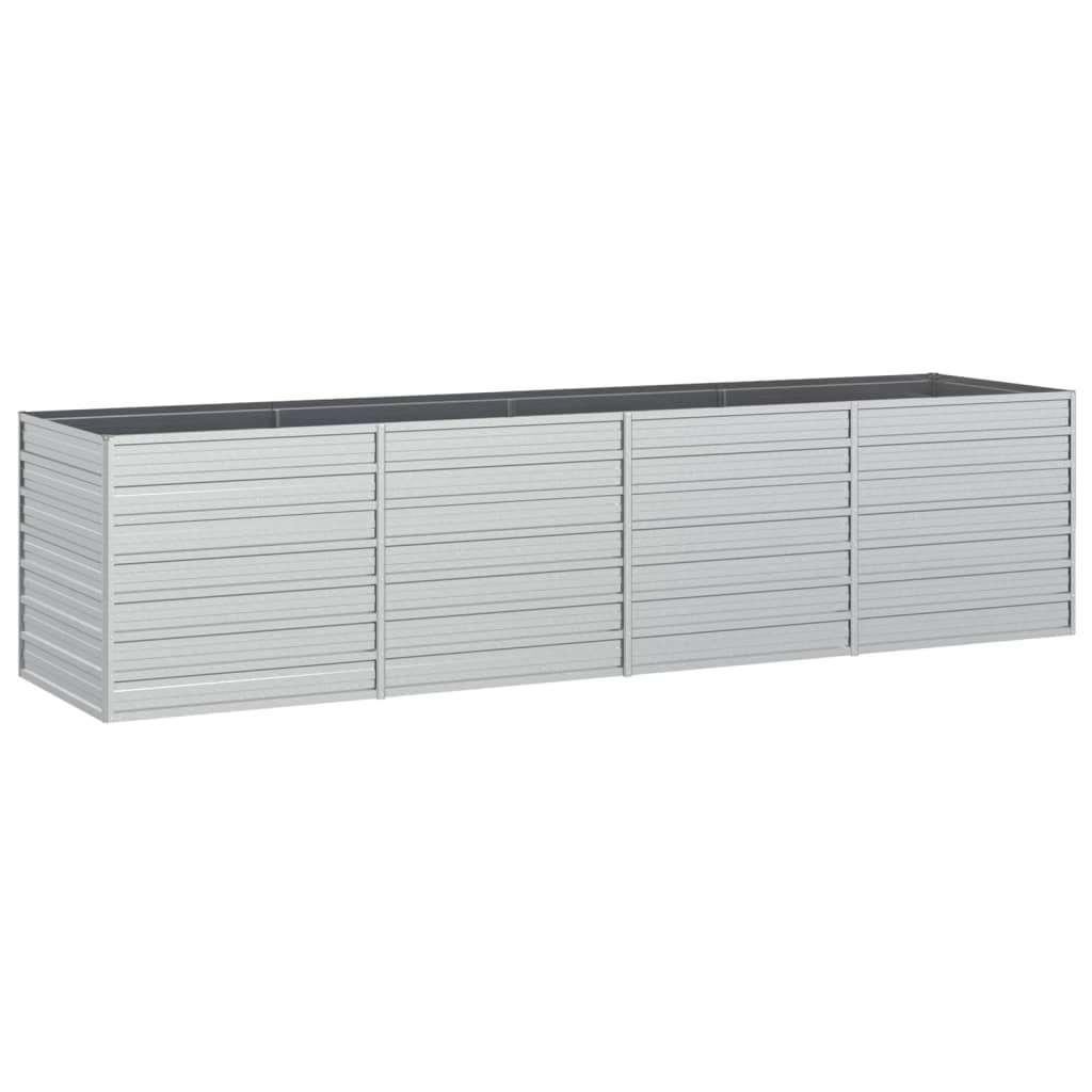 vidaXL Zahradní vyvýšený záhon 320x80x77 cm pozinkovaná ocel stříbrný