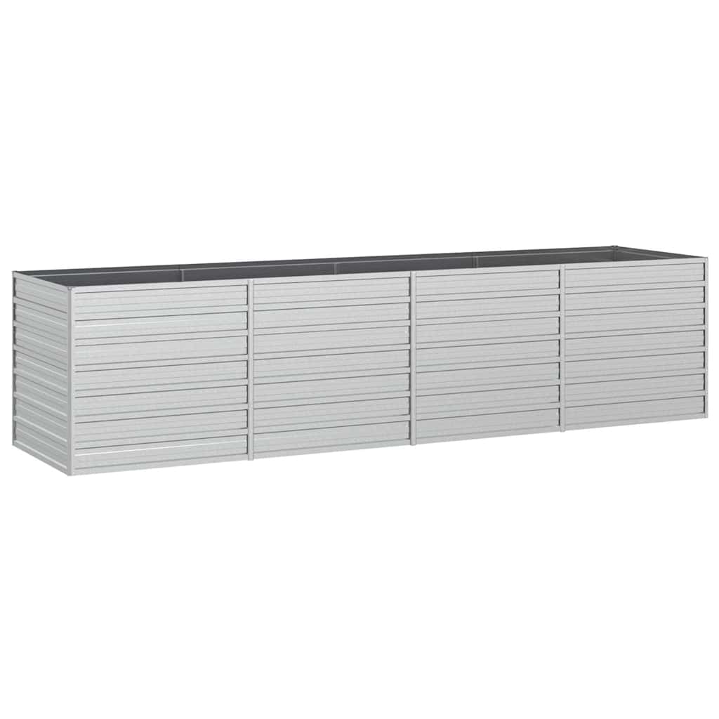vidaXL Vyvýšený záhradný záhon 320x80x77cm pozinkovaná oceľ strieborný