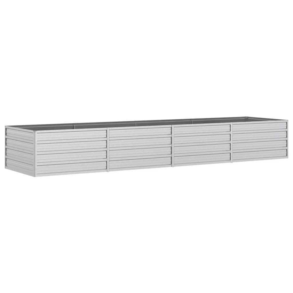 vidaXL Zahradní vyvýšený záhon 320x80x45 cm pozinkovaná ocel stříbrný