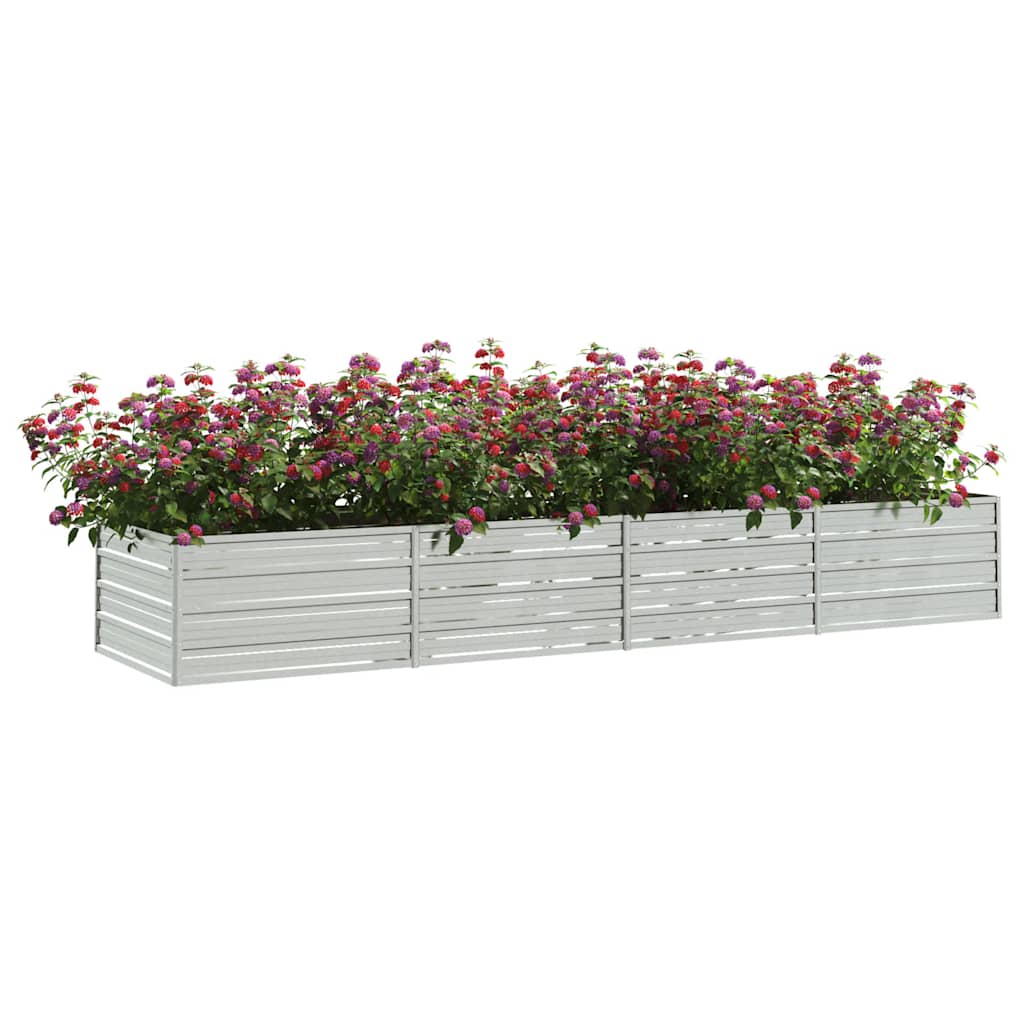 vidaXL Strat înălțat de grădină argintiu 320x80x45 cm oțel galvanizat