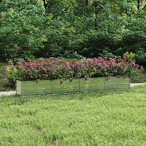 Visoka greda 320x40x45 cm pocinkano jeklo srebrna