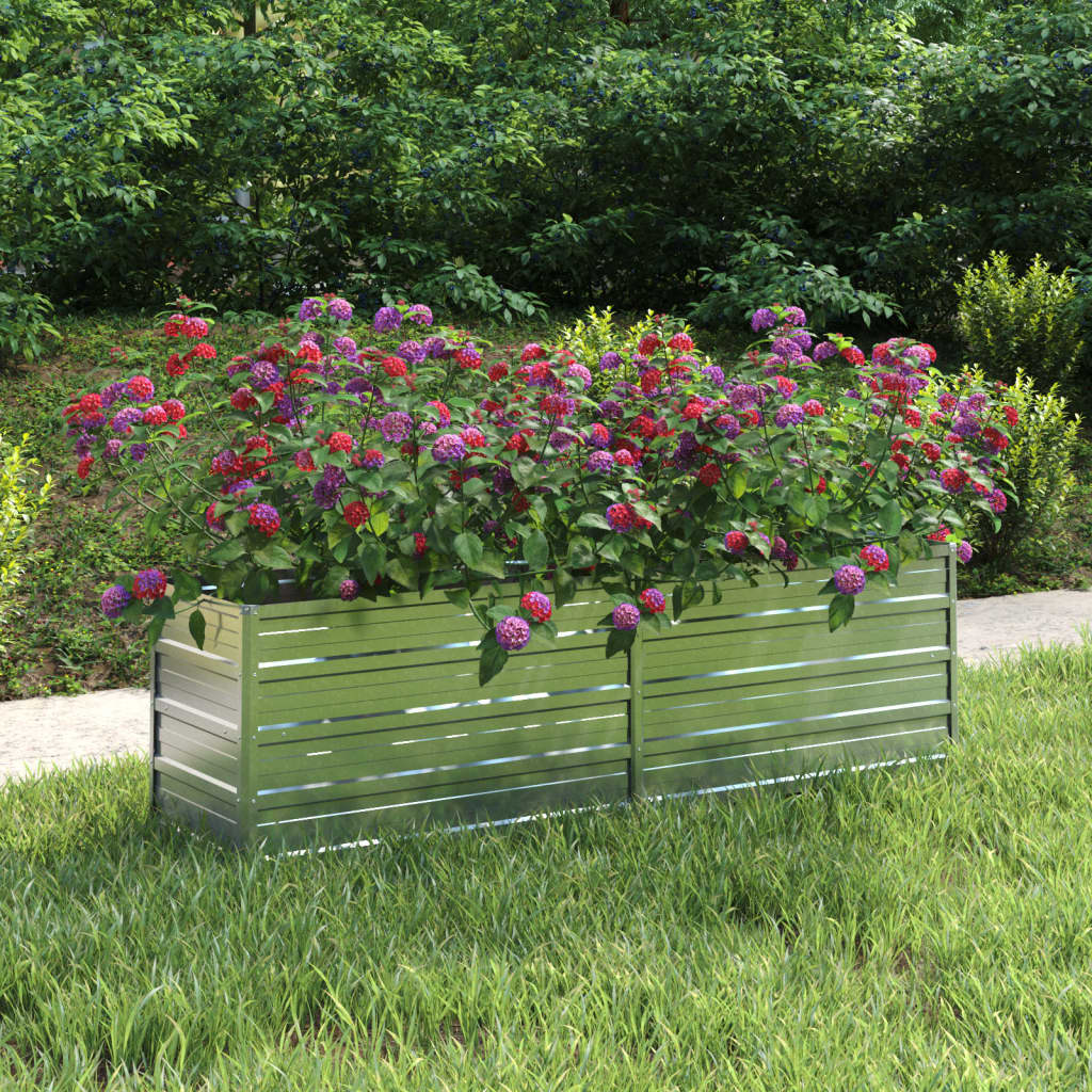 vida XL Garten-Hochbeet 160x 40x 45 cm Verzinkter Stahl Silber