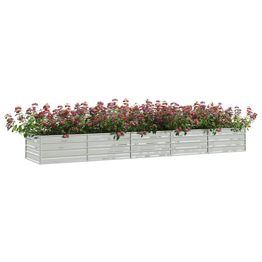 vidaXL Strat înălțat de grădină argintiu 400x80x45 cm oțel galvanizat
