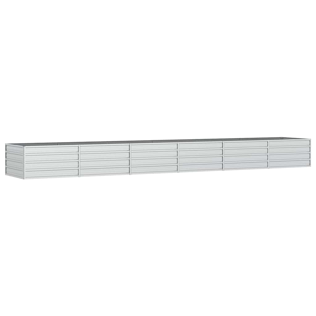 vidaXL Zahradní vyvýšený záhon 480x80x45 cm pozinkovaná ocel stříbrný
