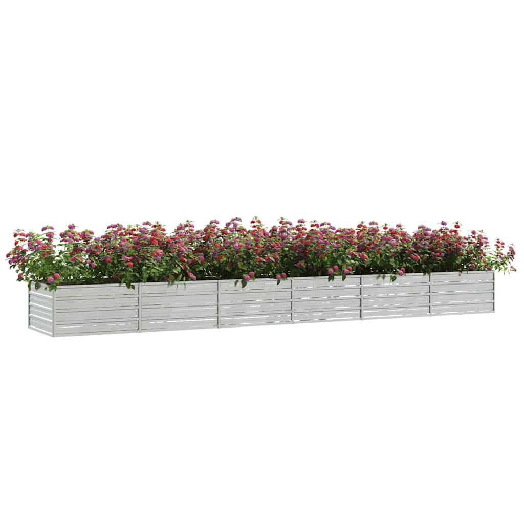 vidaXL Strat înălțat de grădină argintiu 480x40x45 cm oțel galvanizat
