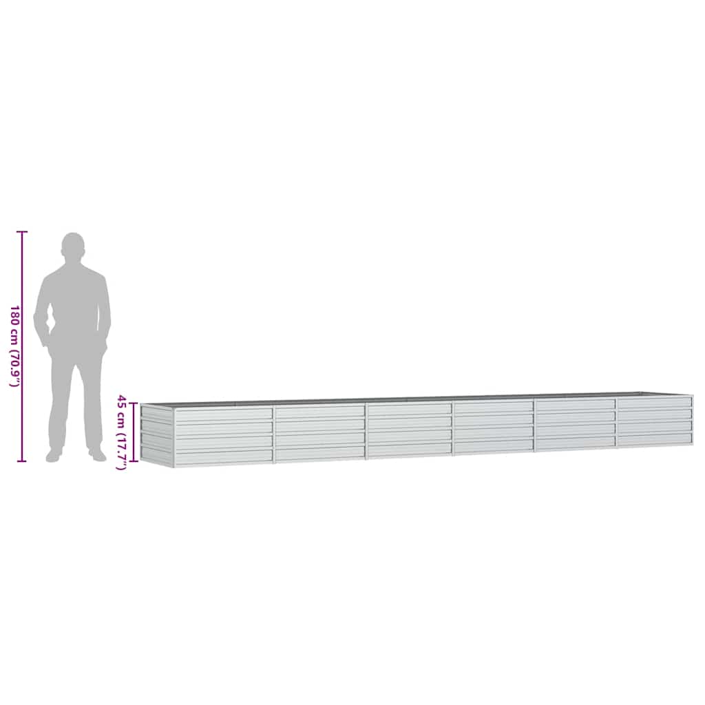 Plantenbak verhoogd 480x80x77 cm gegalvaniseerd staal zilver image 8