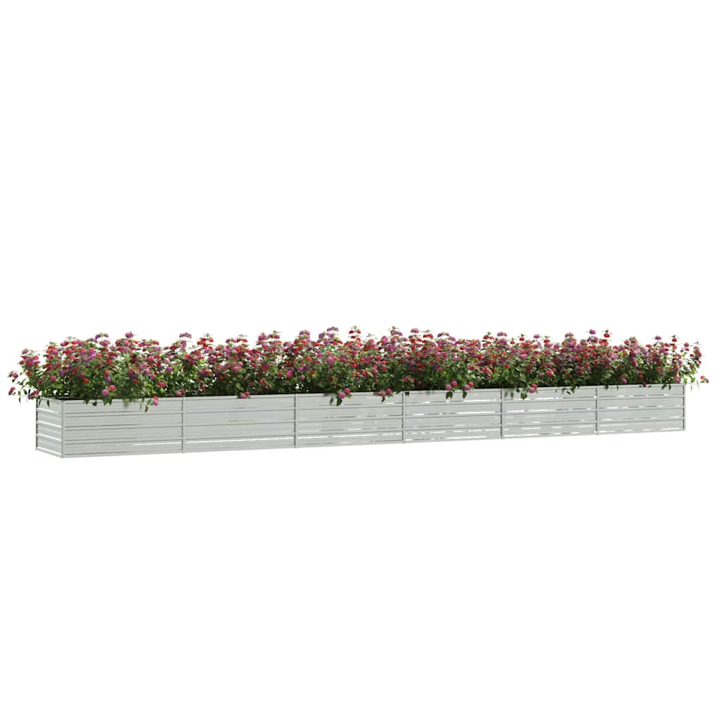 vidaXL Strat înălțat de grădină argintiu 600x80x45 cm oțel galvanizat