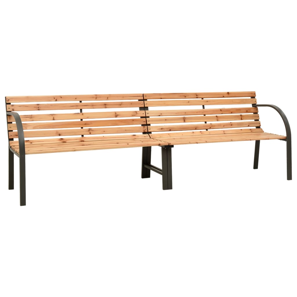 vidaXL Twin Garden Bench 241 cm Solid Wood Chinese Fir