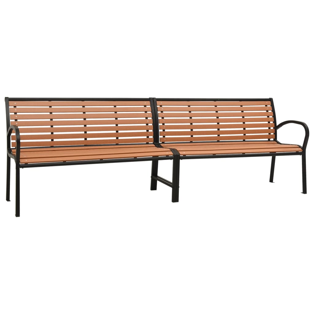 

vidaXL Twin Patio Bench 98.8" Steel and WPC