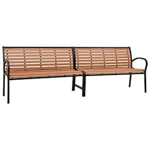 Zahradní dvojlavička 251 cm ocel a WPC - obrázek 2