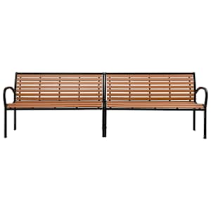 vidaXL Dvojna vrtna klop 251 cm jeklo in WPC