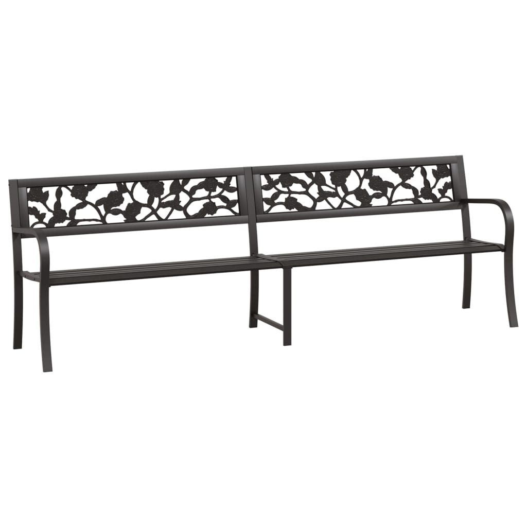 

vidaXL Twin Patio Bench 96.9" Black Steel