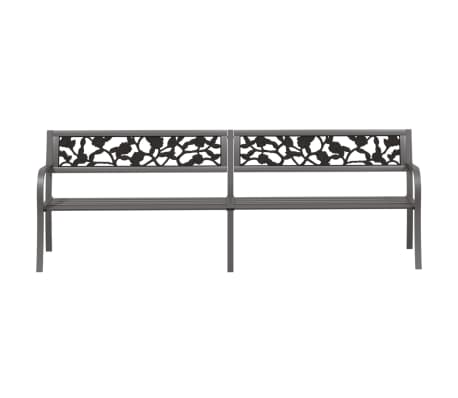 vidaXL Dobbel hagebenk 246 cm gr&aring; st&aring;l