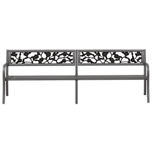 vidaXL Dobbel hagebenk 246 cm gr&aring; st&aring;l