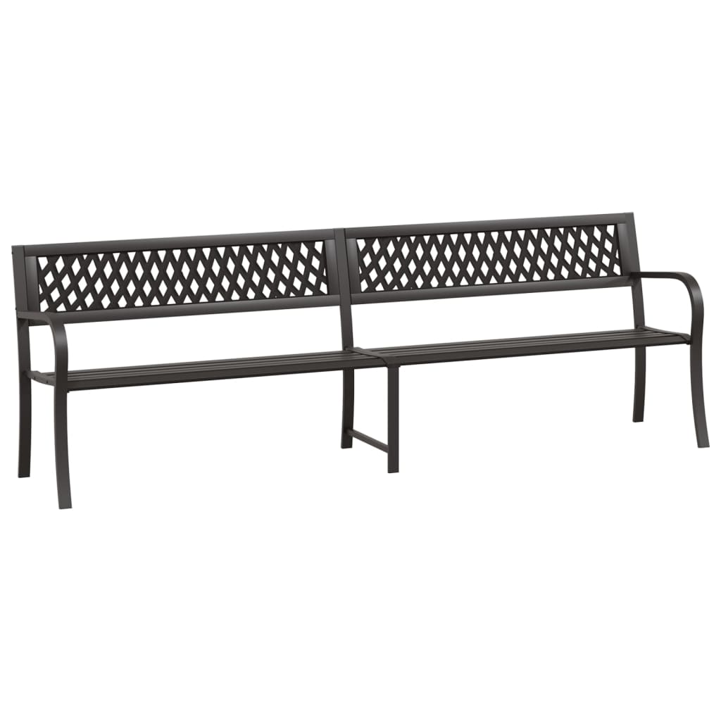 

vidaXL Twin Patio Bench 96.9" Black Steel