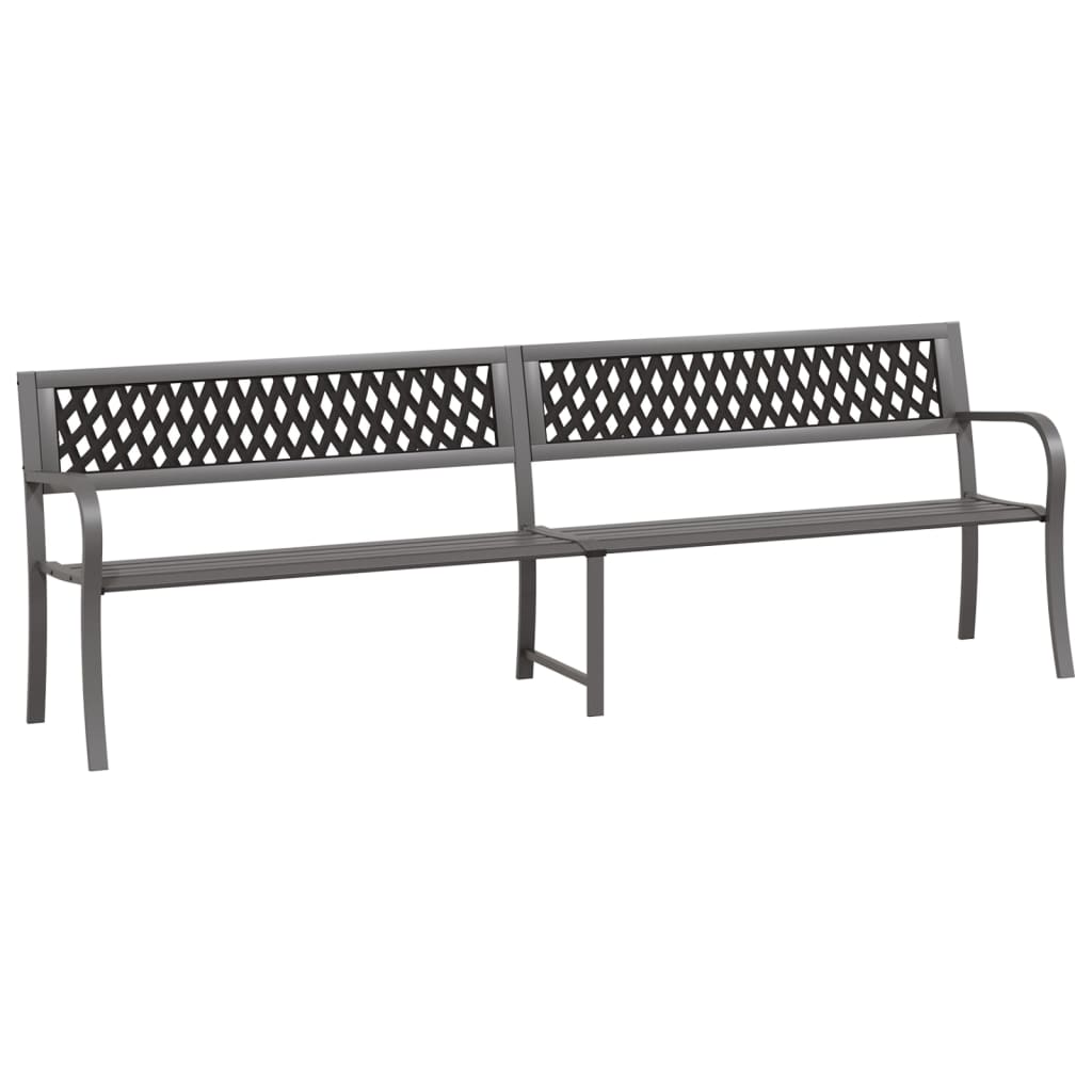 

vidaXL Twin Patio Bench 96.9" Gray Steel