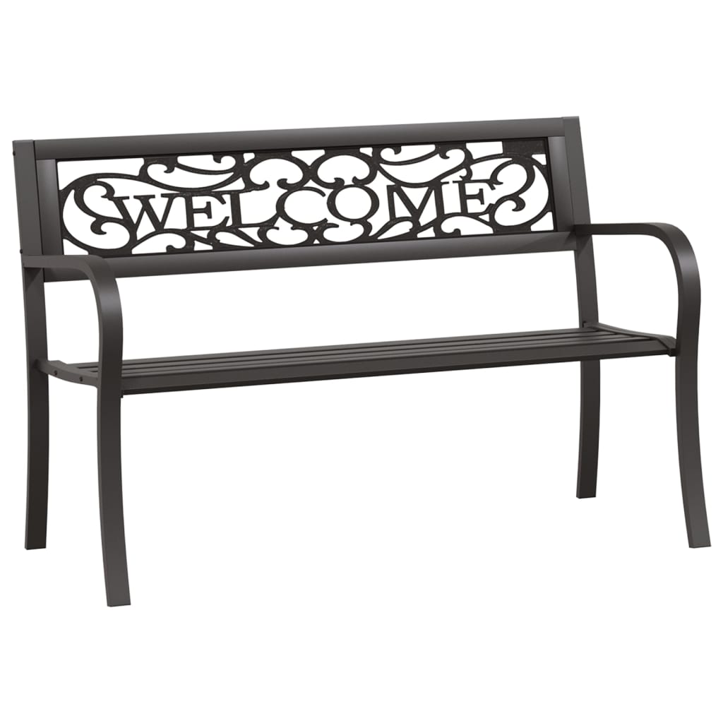 

vidaXL Patio Bench 49.2" Steel Black