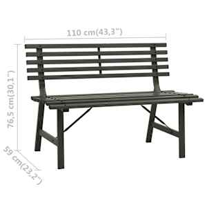 Zahradní lavička 110 cm ocel černá - obrázek 7