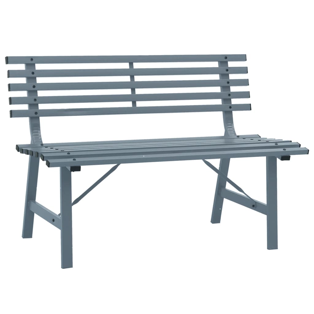 Image of vidaXL Garden Bench 110 cm Steel Grey