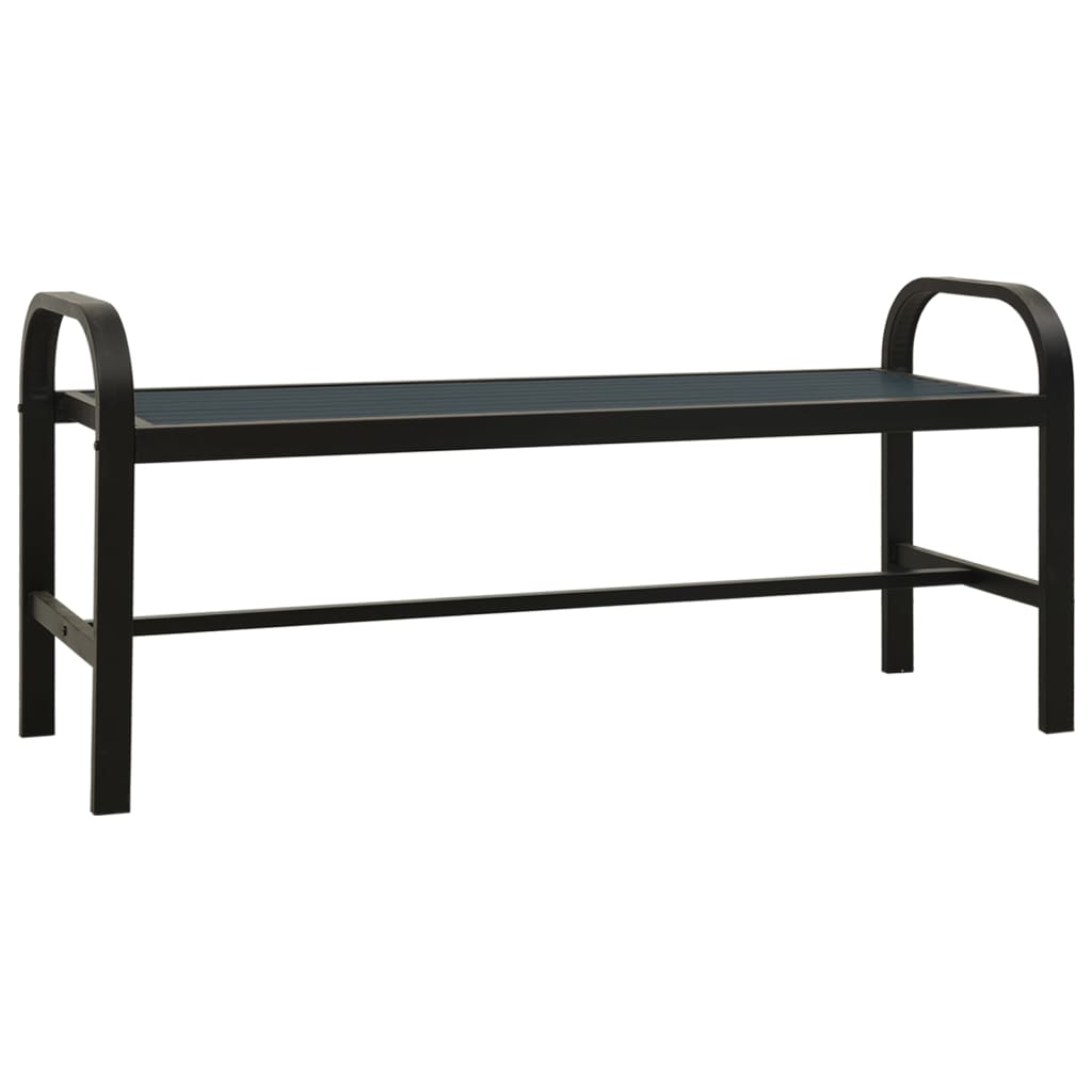 

vidaXL Patio Bench 49" Steel and WPC Black