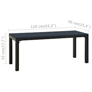 Zahradní lavice 110 cm ocel a WPC černá - obrázek 6