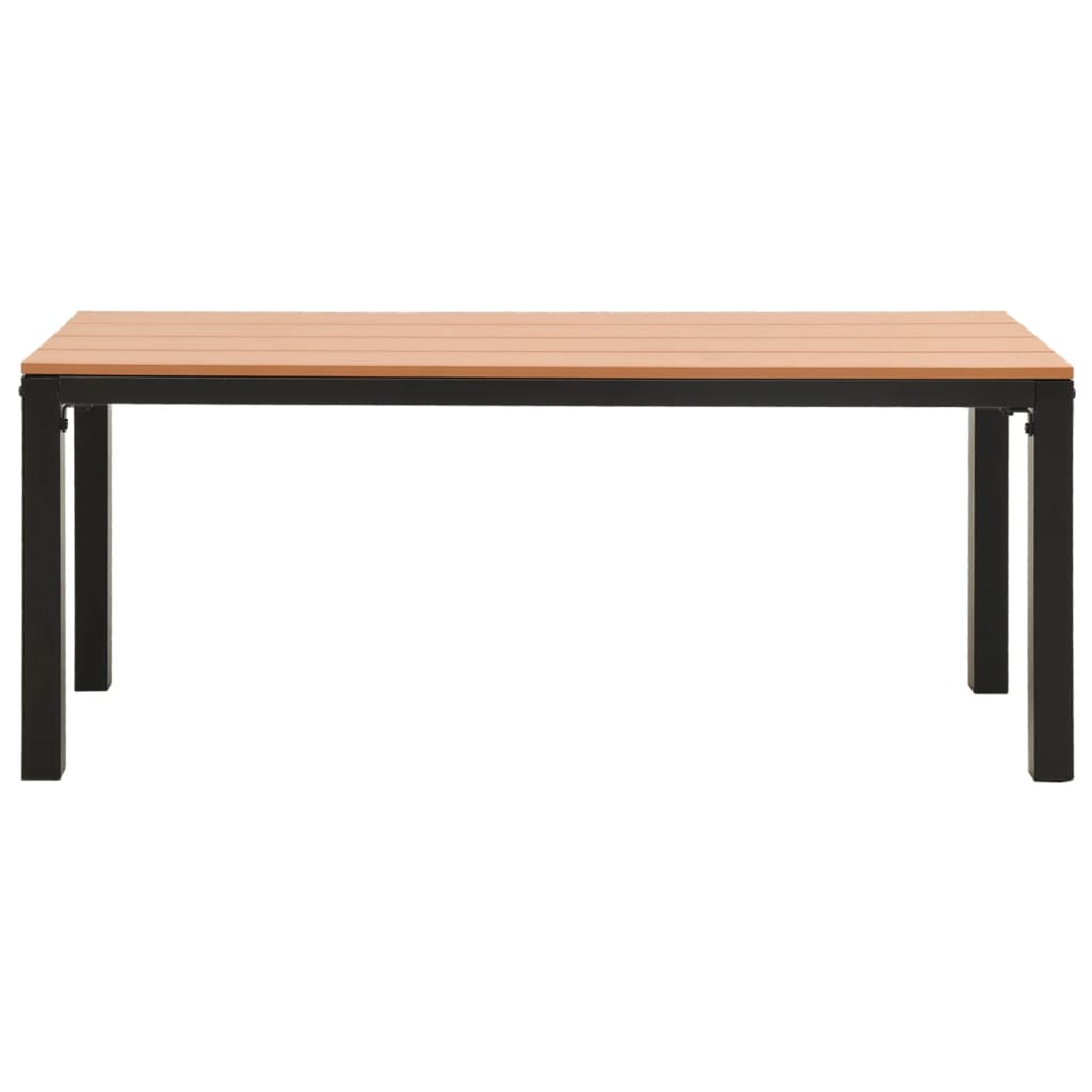 vidaXL Bancă de grădină, maro și negru, 110 cm, oțel și WPC