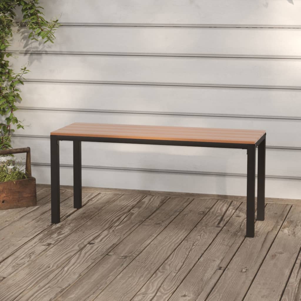 vidaXL Garden Bench 110 cm Steel and WPC Brown and Black